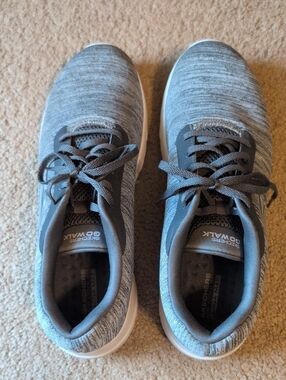 Skechers Gray Knit Lace-Up Women's Athletic Shoes